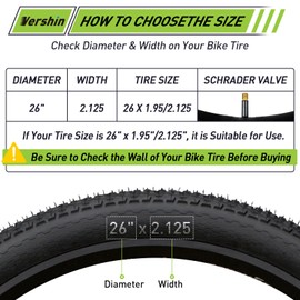 2 Pack 26" Bike Tubes 26X2.10/2.40 AV 32 mm Valve with 2 Tire Levers, Compatible with 26X2.10 26 X 2.125 26X2.20 26X2.25 26X2.30 26x2.35 26X2.40 Bike Bicycle Tire Tubes