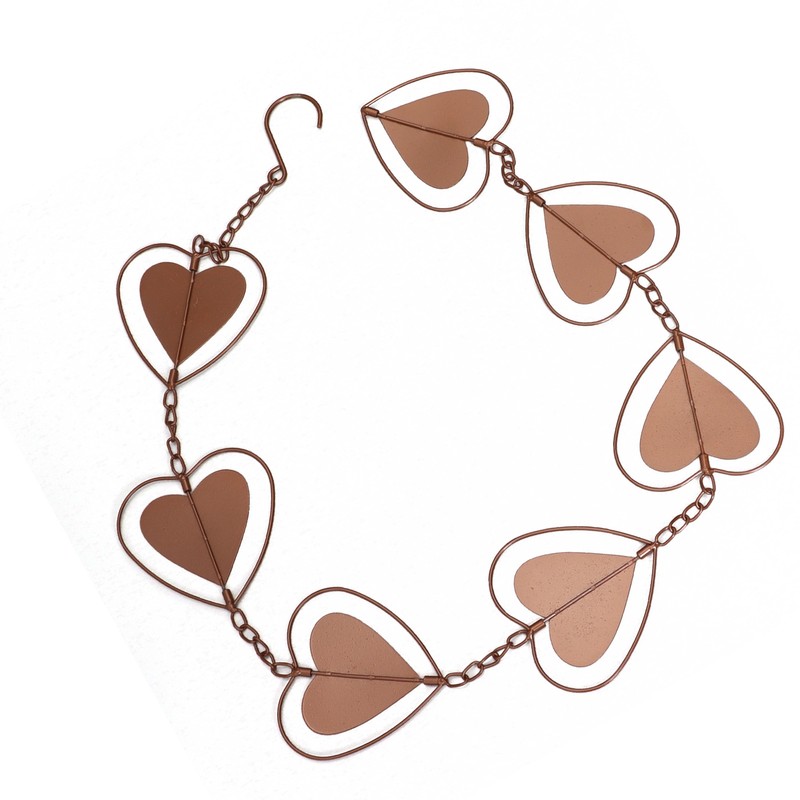 Metal Rain Chain Drainage Function Decorative Heart Shape Wind Chime