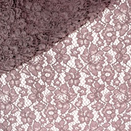 MAGAM-Stoffe Carmen Lace Fabric Floral Lace Clothing Decoration Sold by the Metre 50 cm (Old Lilac)