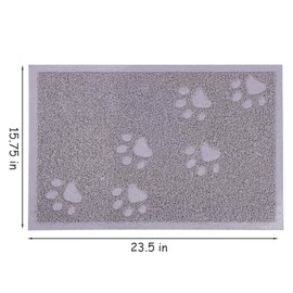 Darkyazi Cat Litter Box Mat for Floor Litter Trapping Mat Non-Slip Backing, Scatter Control, Easy Clean, Water Resistant, Soft on Paws (23.5" x 15.75",Gray Sand)