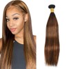 Lakaisa P4/30 Highlight Brown Straight Human Hair Bundles Doubles Weft
