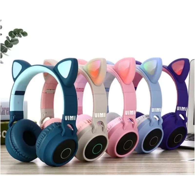 Vimi Audifonos Diadema Gato Bluetooth Dm-bt-43 Color Rosa