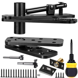 Hidden Pivot Hinge for Secret Door & Murphy Bookcase,570Lbs Load-Bearing,360°Rotation Hidden Door Hardware Set with Sturdy Steel,Smooth Bearing Design, 2Drills