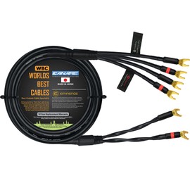 WORLDS BEST CABLES 12 Foot - Canare 4S11 – Audiophile Grade - HiFi Star-Quad Bi-Wire Single Speaker Cable for Center Channel with Eminence Gold Spade Connectors