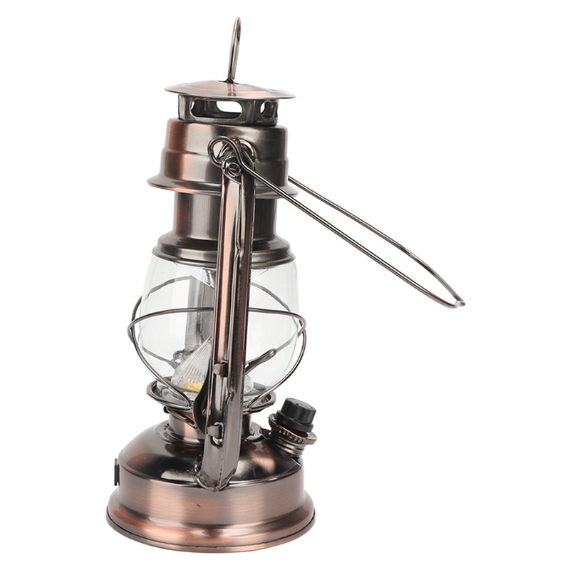 Vintage Camping Lantern 24h Battery Life USB Charging Detachable Lampshade