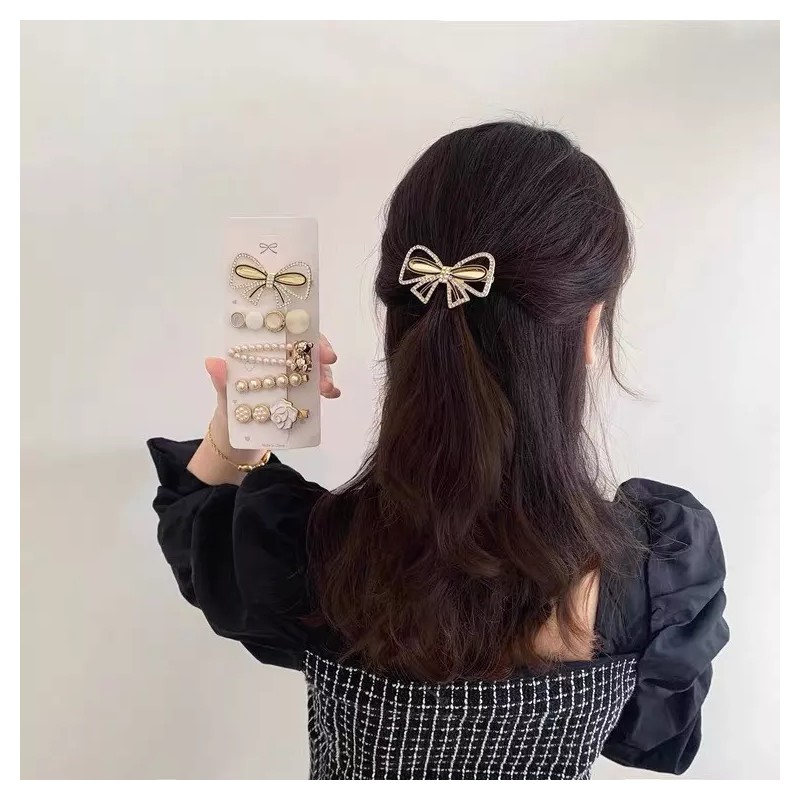 FairyBae 10kit Broche Pinza Pasador Cabello Demoda Perlas Flores H010