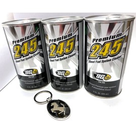 3 cans of BG 245 Premium Diesel Fuel System Cleaner and a Free Key Chain