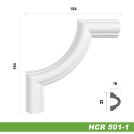 HEXIM Stucco Decoration Made of HDPS/PU White - Stucco Frame Wall Decoration Picture Frame - HCR Wall Strips (2 Pieces HCR501-1) Stucco Strip Segment Corner Piece Corner Strip Durable