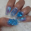 Transparent Blue Tangle Bear UruUru Handmade Nail Tip - Transparent