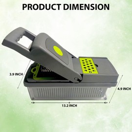 Homify Planet 16-in-1 Vegetable Chopper & Mandoline Slicer – The Ultimate Multi-Function Kitchen Gadget for Effortless Chopping, Dicing, Slicing & Spiralizing – Perfect for Onions, Salads More