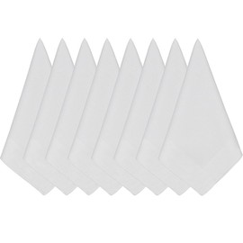 Yuknees 8 Pack White Pocket Square,Cotton Men's Handkerchief,Men's White Handkerchiefs,Large Pocket Squares Hankies,Soft Cotton Hankie for Men-40cmx40cm