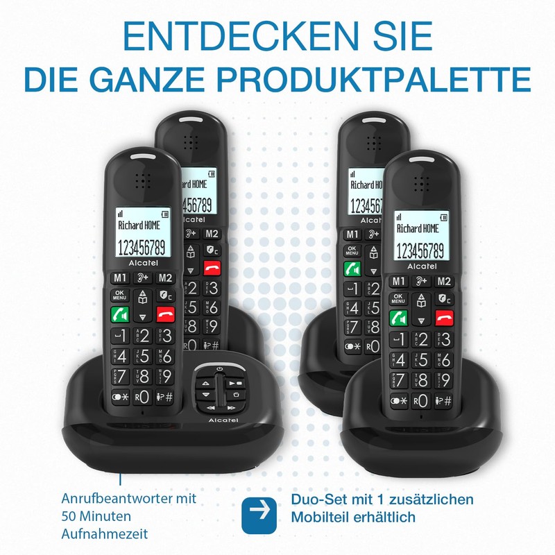 ALCATEL XL685 Duo - Cordless Landline Phone DECT for Seniors