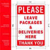 Please Leave Packages and Deliveries Here Sign 2 Pack, 12