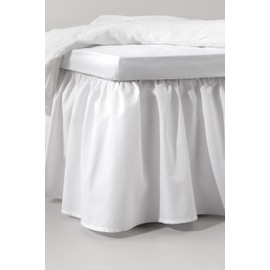 Jotex Zack Valance Bed Skirt, 100% High-Quality Organic Cotton, Height 45 cm, White, 90 x 200 cm