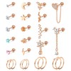 Drperfect 16G Cartilage Earring Stud 20G Cartilage Hoop Earring Set
