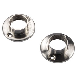 Gedotec Wardrobe Rail Bearing Stainless Steel Matt Brushed | Pack of 2 Rod Brackets - Cupboard Rail Holder Diameter 25 mm | Attachment for Retrofitting in Wardrobe | Clothes Rail Holder - Wardrobe