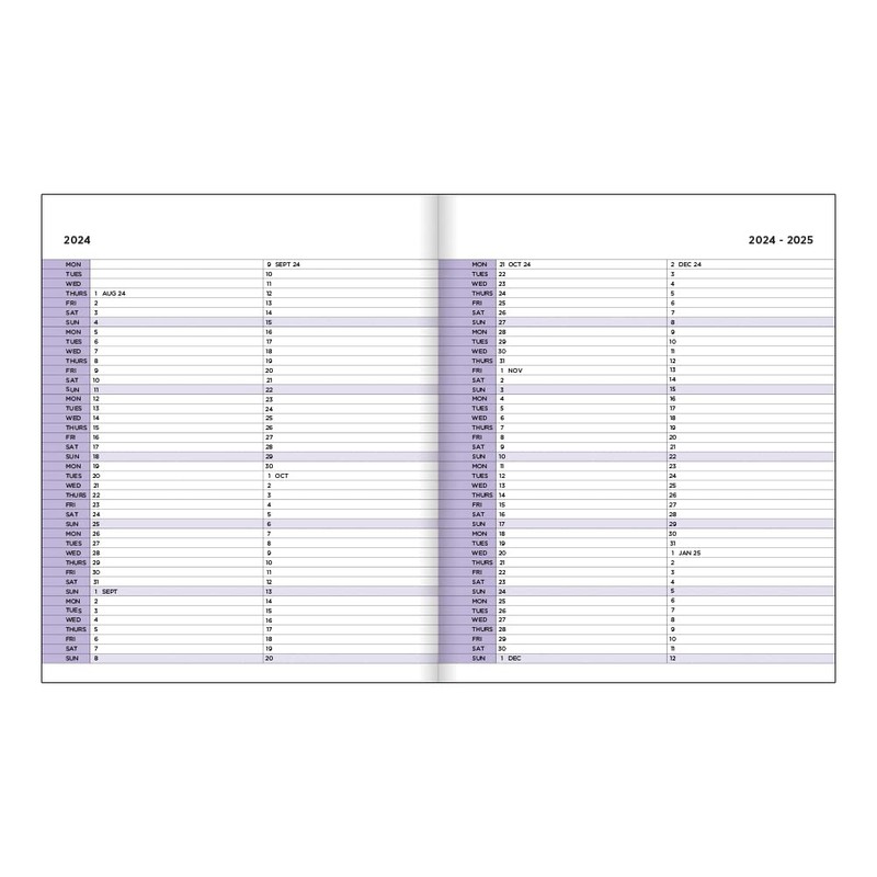 Academic Diary 2024-2025 A5 Week to View | Mid year