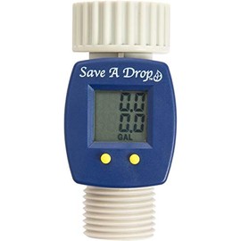 Save A Drop Water Flow Meter | Measure Gallon Usage from an Outdoor Garden Hose | Helps Conserve Water