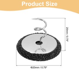 QUARKZMAN Pack of 12 Upholstery Pins Twist Pin, 20 mm Bed Skirt Pins Fabric Covered Button Twist Pins for Throws Bed Skirt Armchair Caddies Furniture Cover Black