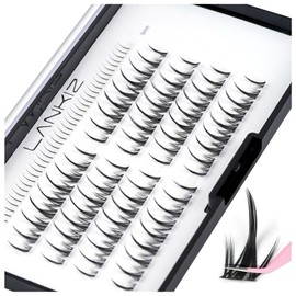 Natural Lash Clusters - 72pcs Wispy Eyelash Clusters, C Curl MIX Length Resuable DIY Lash Extensions,LANKIZ Individual Lashes for Beginners(MANGA01)