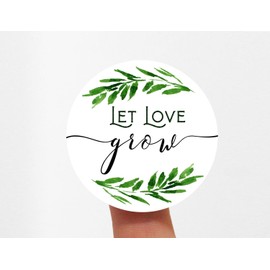 ZLKAPT 120Pcs Let Love Grow Labels Stickers Babyshower Stickers Floral Bouquets Stickers Party Label Candy Stickers