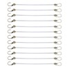12Pcs 25CM White Mini Bungee Cords with Hooks Elastic Heavy