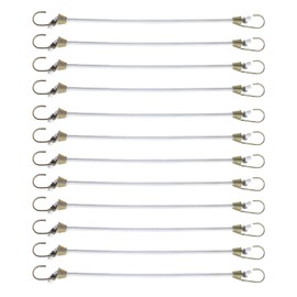 12Pcs 25CM White Mini Bungee Cords with Hooks Elastic Heavy Duty Outdoor Straps Small Ropes for Luggage Camping Hiking Motorcycle