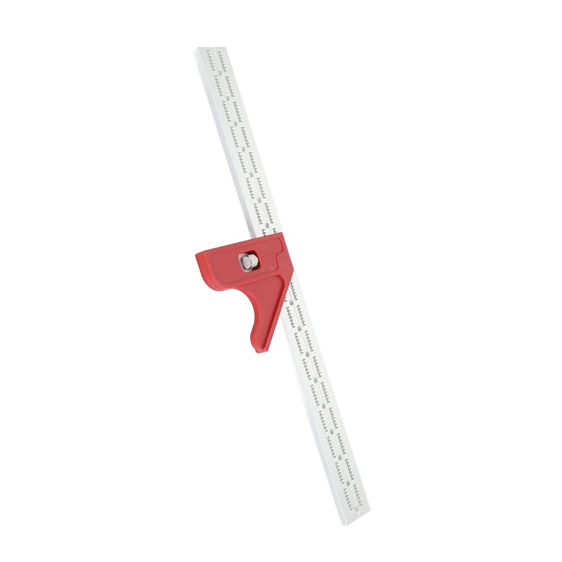 18 Inch Woodworking Edge Ruler with Fixator Serrated Design Angle