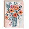 Artery8 Greeting Card Spring Flower Bouquet Pink Blue Boho Floral