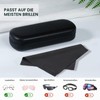 molshine Hard Shell PU Leather Glasses Case, Portable Bright Hard