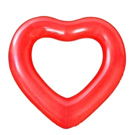 Large Red Heart Inflatable Tube for Swimming Pool, Beach & Resort Fun Red Heart Tube