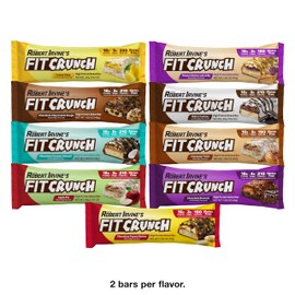 Fit Crunch FITCRUNCH Snack Size Protein Bars, 6-Layer Baked Bar, 3g of Sugar, Gluten Free & Soft Cake Core (18 Count, Flavor Lovers)