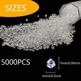 Cayway Plastic Ice Cube Decoration, 7 mm Fake Ice Cubes for Dollhouse Cups Sprinkling Decorations, Clear Plastic Ice Cubes for Dollhouse Food Accessories for Kitchen