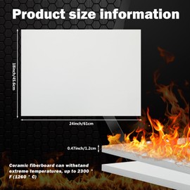 Maasechs Ceramic Fiber Insulation Board 0.47 x 18 x 24 Inch 2300f Ceramic White Thermal Insulation Board for Wood Stoves Fireplaces Furnaces Forges Kilns Pizza Ovens