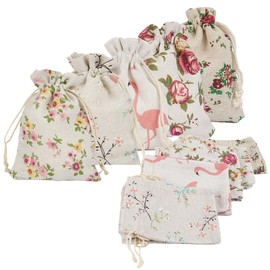 Pack of 25 Small Jute Bags, Fabric Bags with Drawstring, Jute Bag, Cotton Bag, 10 x 14 cm, Small Fabric Bag, Gift Bag, Cotton, Fabric Bag for Birthday, Wedding, Christmas