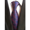 marysgift Red Tie Classic Men's Modern Woven Pattern Tartan Checks
