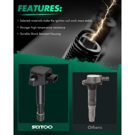 SCITOO 6 ignition coils with 6 iridium Spark Plugs for Honda for ford for ford for Acura1 for Saturn Civic Pilot Ridgeline MDX EL Vue 1.7L 3.5L UF400 UF512 UF307