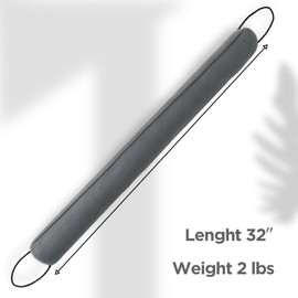 Sunolga 2 Packs 32 Inches 2LBs Weighted Door Draft Stopper Filled with Glass Beads & Cotton, Removable Machine Washable Sound Proof Under Door Draft Blocker with Anti-Abrasion Bottom for Door, Gray