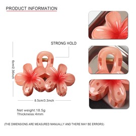 4Pcs Flower Hair Clip Nonslip Octopus Style Securer Claw Clips Strong Hold Hawaiian Claw Clip for Medium Thick Hair Hair Claw Clips for Women and Girls