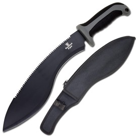 Snake Eye Machete with Heavy Duty Construction-Ergonomic Non-Slip Handle and Belt Sheath for Gardening, Land-Management, Bushcraft, Hunting and Outdoor (Grey & Black)