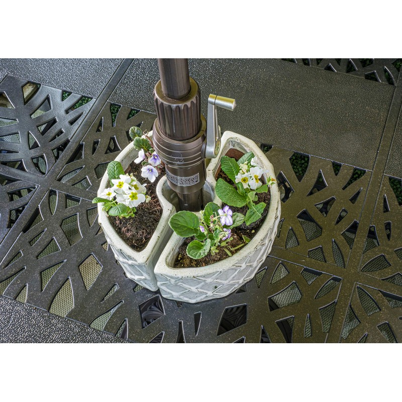 Alfresco Home 38-8448 Trellis, Cream Umbrella Planter, Crema