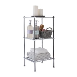 Organize It All 3 Tier Chrome Freestanding Bathroom Storage Shelf