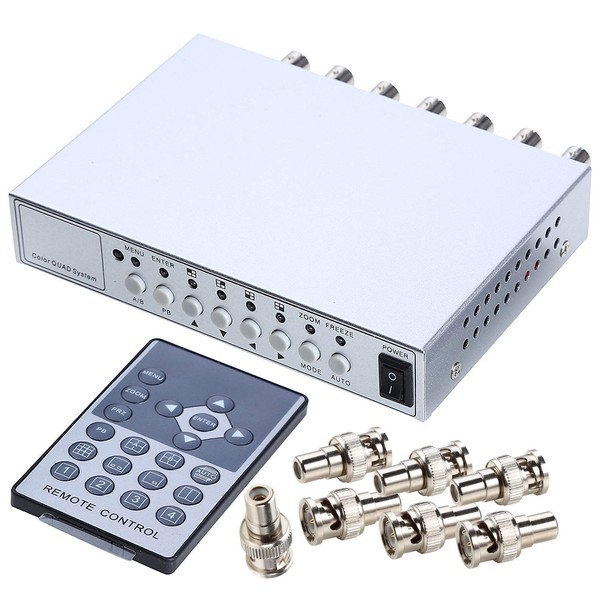 UHPPOTE 4 Channel Color Quad System Video Splitter CCTV DVR