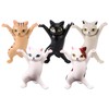 BOXOB 5pcs Whimsical Dancing Cats Pencil Pen Holder, Cute Animal
