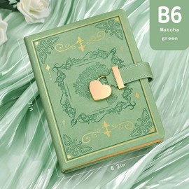 New Stylish Locked Notebook with B6 Metal Heart Lock, Vintage Journal With Thicker Pages,144 Sheets/288 Pages, 5.3 Inch Cover, Perfect Gifts.:_Sky Blue