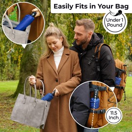 TUMELLA Strongest Windproof Travel Umbrella (Compact, Superior & Beautiful), Small Strong but Light Portable and Automatic Folding Rain Umbrella, Durable Premium Grip, Fits Car & Backpack