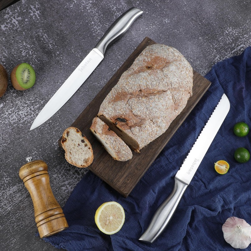 isheTao Knife Sets for Kitchen with Block, 15 Piece Kitchen