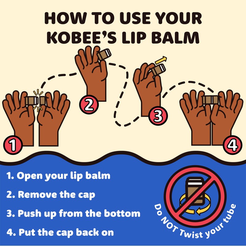 3 pack - Kobeesco Lip Balm, Lip Moisturizer, Lip Cure,