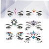 Mikinona 6pcs Crystal Face Stickers Acrylic Diamond Rhinestone Stickers for