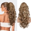 REECHO Ponytail Extension, 20” Claw Clip Ponytail Extension Curly Clip